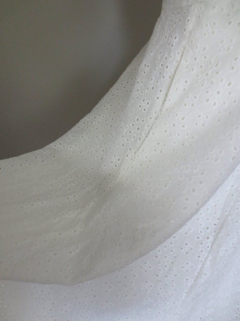 Unique Vintage Cottage Core White Fit & Flare Cotton Dress - Picture 7 of 13